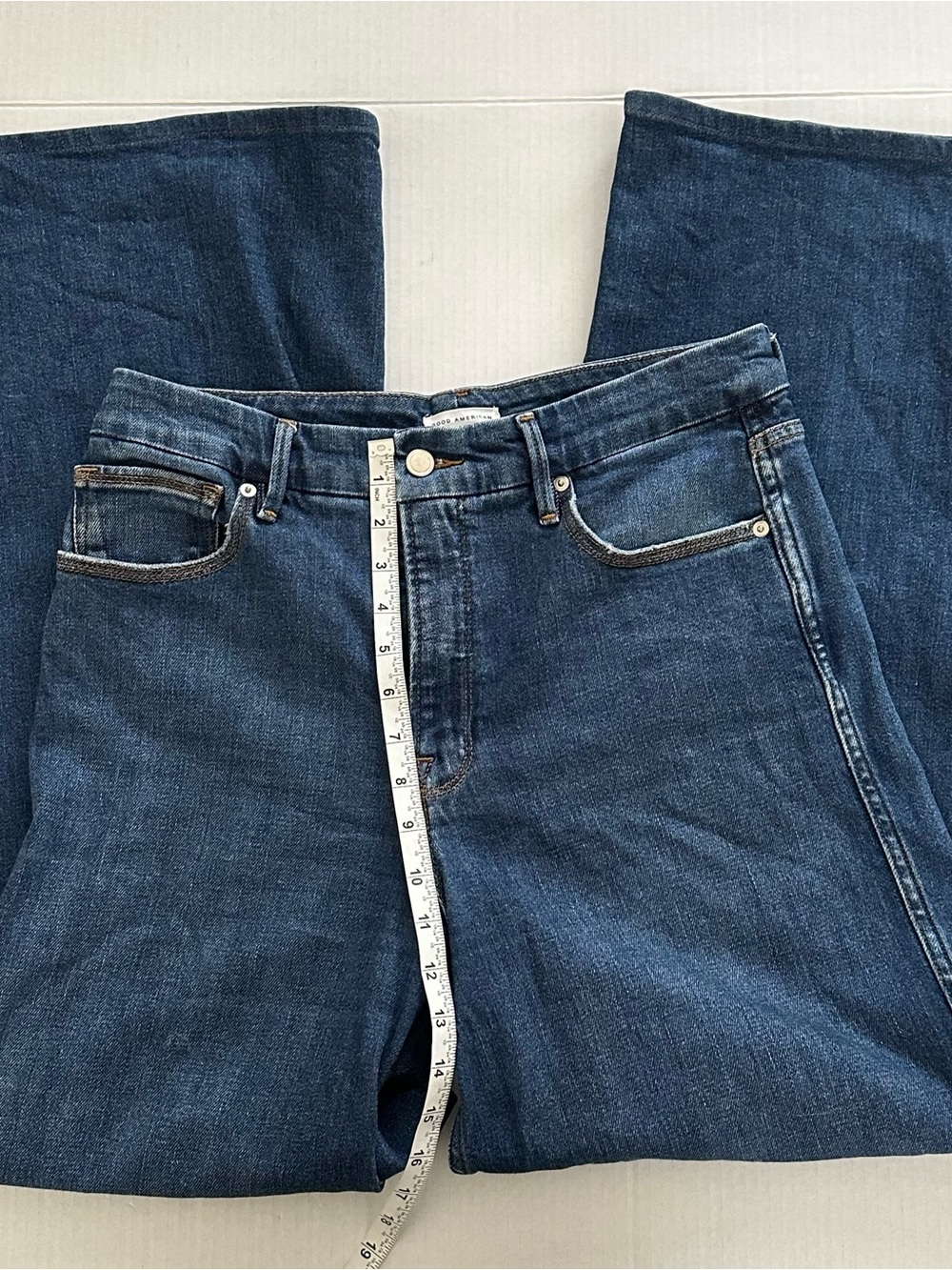 Good American Good Skate High Waist Wide Leg Jeans Blue383 Size 30 - Picture 9 of 12